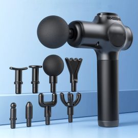 Coupon KONKA F5 Massage Guns LCD Touch 99-levels Adjustable Deep Tissue Percussion Muscle Massager Type-C Recharging Power Display with 8 Heads