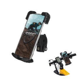 Coupon LAOTIE BM1 4.7″-6.8″ Bike Phone Holder Mount Shockproof Adjustable One Hand Operation Handlebar Phone Bracket Cycling Bicycle Motorcycle for Electric Bike Electric Scooter