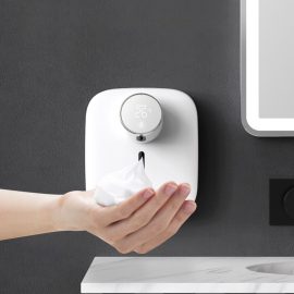 Coupon Loskii Smart Temperature Display USB 320ml Wall-mounted Automatic Soap Dispenser Rechargeable Waterproof Infrared Sen sor Foam Handwash Machine