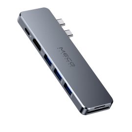 Coupon MECO ELE 8-in-2 USB-C Hub Docking Station Type-C Adapter with USB 3.0 SD/TF Card Reader 100W PD USB-C Dual 4K HDMI-Compatible for Macbook Pro 2016-2020 13″/15″/16″ MacBook Air 2018-2020