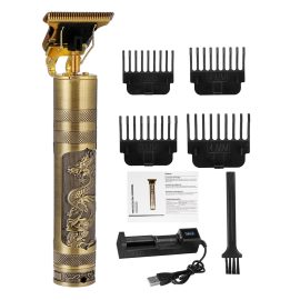 Coupon Mens Electric Cordless Hair Clipper USB Rechargeable Shaver Hair Cutting Machine With 4 Limit Comb