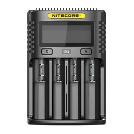 Coupon NITECORE UM4/UM2 LCD Screen Display Lithium Battery Charger 4-Slots USB Charging Smart Rapid Battery Charger