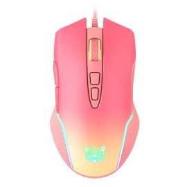 Coupon ONIKUMA CW905 Peach Gradient Wired Gaming Mouse 7 Buttons Programming Mouse Adjustable 800-6400DPI RGB Backlit Mice for PC Laptop Gamers