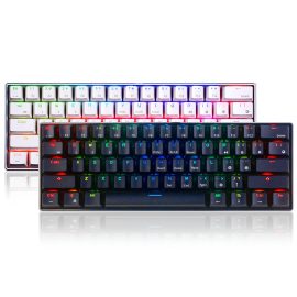 Coupon Royal Kludge RK61 Mechanical Keyboard 61 Keys bluetooth 5.0 Wired Dual Mode RGB Gaming Keyboard