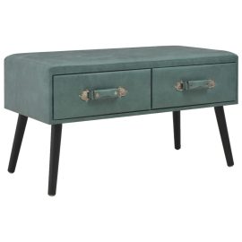 Coupon VidaXL Artificial Leather Coffee Table Unique Design Side Table Sea Green 80x40x46cm for Home Living Room