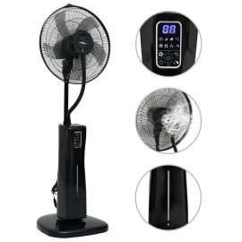 Coupon vidaXL Spray Mist Standing Fan Pedestal Fan with Remote Control 3 Mode 3 Gear Wind Speed Timing Function for Home Bedroom Office