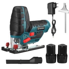 Coupon VIOLEWORKS Cordless Jig Saw Electric Saw 6 Speed & Blade Angle Adjustment Woodworking Tool