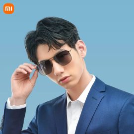 Coupon Xiaomi Classic Frame Sunglasses Pro Anti-UV Ultra light Gradient Gray Classic Square Stainless Steel Frame Polarized Lens Oil-proof