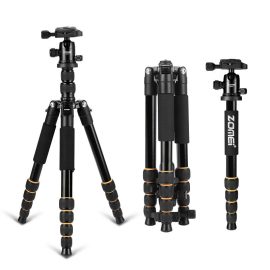 Coupon ZOMEI Q666 Lightweight Portable Professional Travel Camera Tripod Monopod Aluminum Ball Head Compact for Digital SLR DSLR Camera