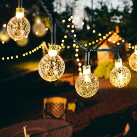 Coupon 20/50 LEDS Crystal Ball 5M/10M Solar Lamp Power LED String Fairy Lights Solar Garlands Garden Christmas Decor For Outdoor