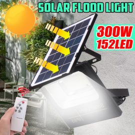 Coupon 300W Solar Powered LED Street Wall Flood Lamp Garden Spotlight with 5M Extension Wire + Remote Control