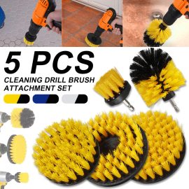 Coupon 5Pcs Scrub Brush Drill Attachment Kit Power Scrubber Cleaning Brushes Grout Tile