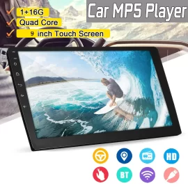 Coupon 9 Inch 2 DIN Car MP5 Player Quad Core 1+16G Stereo Radio IPS Touch Screen bluetooth FM DAB DVR