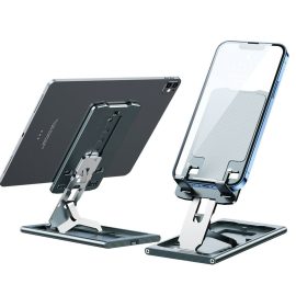 Coupon Bakeey Multi-Angle Adjustment Aluminum Alloy Tablet/Phone Holder Portable Folding Online Learning Live Streaming Desktop Stand Holder For iPhone 13 POCO For 4-12 inch Devices