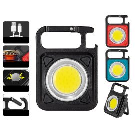 Coupon Bikight 3-in-1 500 lumen Mini Keychain Light+ Bottle Opener Magnetic Attraction Type-C Charing Mini EDC Work Lamp With Hook & Adjustable Stand