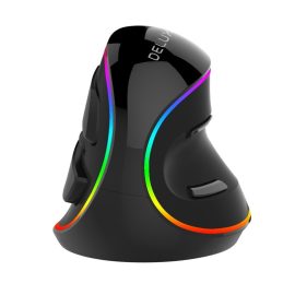 Coupon Delux M618 PLUS Wired Vertical RGB Gaming Mouse 6 Buttons 4000DPI Ergonomics Optical Right Hand Mice For PC Laptop