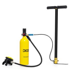 Coupon DIDEEP 1L Portable Scuba Tank Diving Oxygen Dive Equipment + Inflator Pump Kit