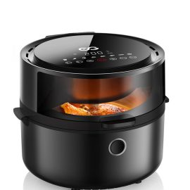 Coupon ELEGIANT EGH-AF400 5.5L Digital Air Fryer 1500W Touch Control Low Noise Hot Oven Cooker with 65 Recipes Visable Window Design