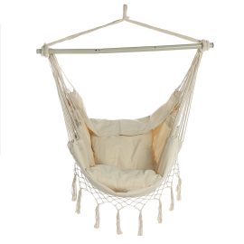 Coupon Hammock Hanging Rope Portable Chair Swing Seat Pillow Stick Garden Patio Camping