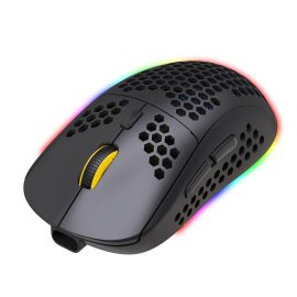 Coupon HXSJ T90 Wireless Mouse Three Mode bluetooth 3.0+bluetooth 5.0+2.4G Wireless Mouse Built-In Batteries Type-C Interface Rechargeable Mouse RGB Luminous For Gaming Home Office