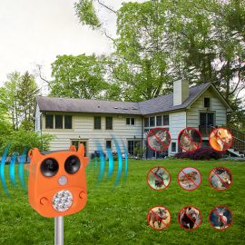 Coupon JLT-866 Solar Ultrasonic Animal Repeller 7 LED Flashing Light Frighten Animals Garden PIR Sensor Bird Cats Dog Repellent