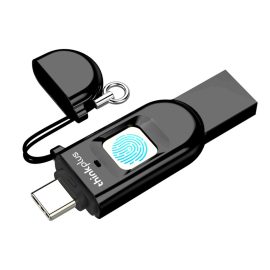 Coupon Lenovo Thinkplus 2 In 1 USB 3.0 Type-C Fingerprint USB Disk 32G 64G 128G 256G Pendrive Privacy Protection Thumb Drive Memory U Disk TFU301