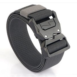 Coupon Men 125cm Nylon Breathable Tactical Belt Military Hiking Rigger Web Work Belt with Heavy Duty Quick Release Buckle