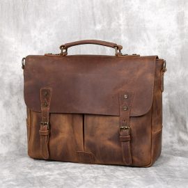 Coupon Men Vintage Multifunction Large Capacity Business Crossbody Bag Multi-pocket PU Leather Handbag Shoulder Messenger Bag