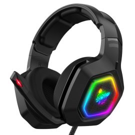 Coupon ONIKUMA K10 Gaming Headphones 50mm Drivers Unit Noise Reduction RGB Light Wired Headset with Mic