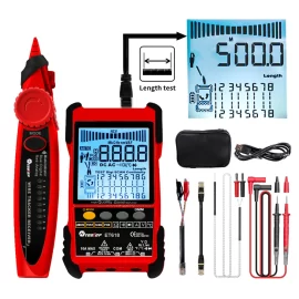 Coupon TOOLTOP Large LCD Screen Network Cable Tester + Multimeter 2 in 1 400M/500M Network Cable Length Measure AC DC Current Voltage Measurement Anti-noise Line Tracker ET616 ET618 – ET618