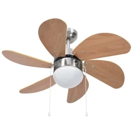 Coupon vidaXL 76cm Led Ceiling Fan Lamp Roof Lighting Fan 3 Gear Wind Speed Living Dining Room Courtyard Electric Fan