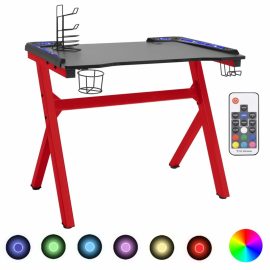 Coupon VidaXL Gaming Desk LED with Y Shape Black and Red 110x60x75 cm