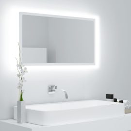 Coupon VidaXL LED Bathroom Mirror White 31.5″x3.3″x14.6″ Dimmable Adjustable Chipboard for Bathroom Bedroom