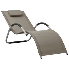 Coupon Vidaxl Sun Lounger Textilene Taupe and Gray
