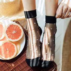 Coupon Women Summer Thin Breathable Middle Tube Socks