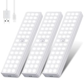 Coupon 3PCS 6500K 44LEDs Motion Sensor Light 750mAh USB Rechargeable Magnetic Sticker Lamp