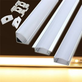 Coupon 50cm U/YW/V-Style Aluminum Extrusions Channel Holder For LED Strip Bar Under Cabinet Light