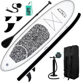 Coupon FunWater SUPFR04E 12~15PSI Inflatable Paddle Board Maximum Load 150KG Stand Up Portable Surfboard Pulp Board 305*76*15CM With Backpack ,Waterproof Phonecase, Air Pump,Adjustable Paddle ect