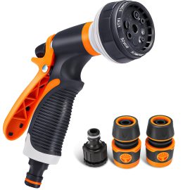 Coupon PATHONOR Hose Spray Nozzle Garden Hose Nozzle Heavy Duty high Pressure With 8 Adjustable Watering Spray Patterns
