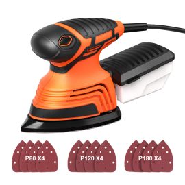 Coupon TOPSHAK TS-SD2 130W Mouse Detail Sander Small Sander with 12Pcs Sandpapers Dust Collection Box Hand Sander EU/US Plug