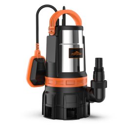 Coupon TOPSHAK TS-WP1 Sewage Pump 1020n 20000l/h Stainless Steel Submersible Clean/Dirty Water Pump for Swimming Pool Tub and Garden Irrigation and Long 32ft Cable