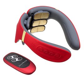 Coupon 12 Heads Electric Neck Massager Hot Compress Pulse Neck Protector 12 Modes Shoulder Cervical Massage Device