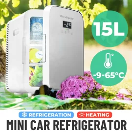 Coupon 15L Car Home Auto Refrigerator Dual Core Freeze Heating Food Fruit Storage Fridge Cooler for Home Travel Camping DC12-24V/AC220V – Type A
