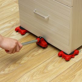 Coupon 5Pcs Portable Furniture Lifter Mover Furniture Transport Set Tool Kits Iron