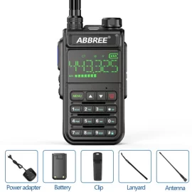 Coupon ABBREE AR-518 Full Bands Walkie Talkie 128 Channels LCD Color Screen Two Way Radio Air Band DTMF SOS Emergency Function