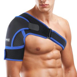 Coupon Adjustable Shoulder Support Brace,SGODDE Neoprene Upper Arm Belt Wrap,Compatible with Hot/Cold Pad,Therapy Compression Wrap for Rotator Cuff, Dislocat