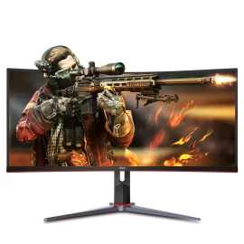 Coupon AOC CU34G2X 34-Inch Curved Gaming Monitor Frameless Immersive Bring Fish Screen 144Hz Free-Sync 1ms 2K 3440×1440 Solution 21:9 UltraWide QHD LED Source 1500R Curvature HDR10 Height Adjustable