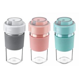 Coupon AUGIENB 300ml Portable Personal Blender, USB Rechargeable Glass Juicer Cup with Travel Lid, Two 3D Blades, Small Fruit Blender Mixer for Shakes and Smoothies