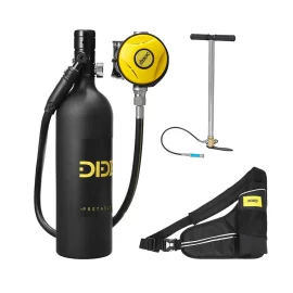 Coupon DIDEEP X4000 Pro 1L Scuba Tank Set Cylinder Oxygen Tank with 4500PSI 300Bar Air Pump Mini Underwater Freedom Breath Equipment