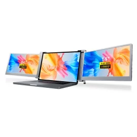 Coupon FOPO S19 14 Inch 1080P Dual Screen Portable Display Extender Triple Screen Monitor for Game Consoles 15-17 Inch Laptop